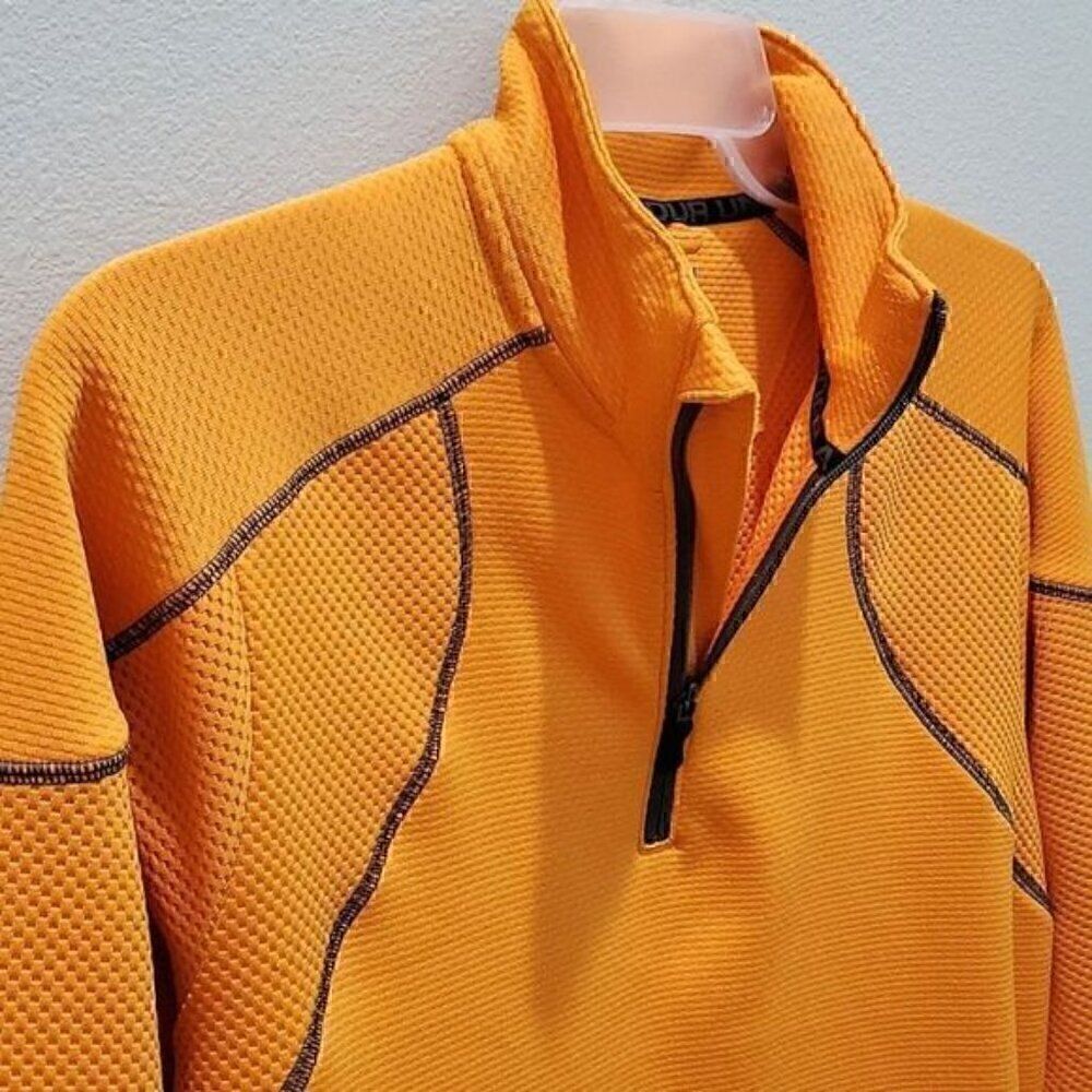 Under Armour Orange Long Sleeve Zip Up Pull Over Shirt M - Picture 2 of 9